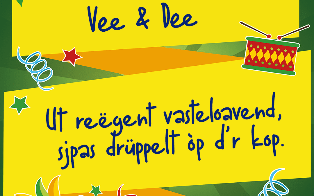 Ut reëgent vasteloavend, sjpas drüppelt òp d’r kop.
