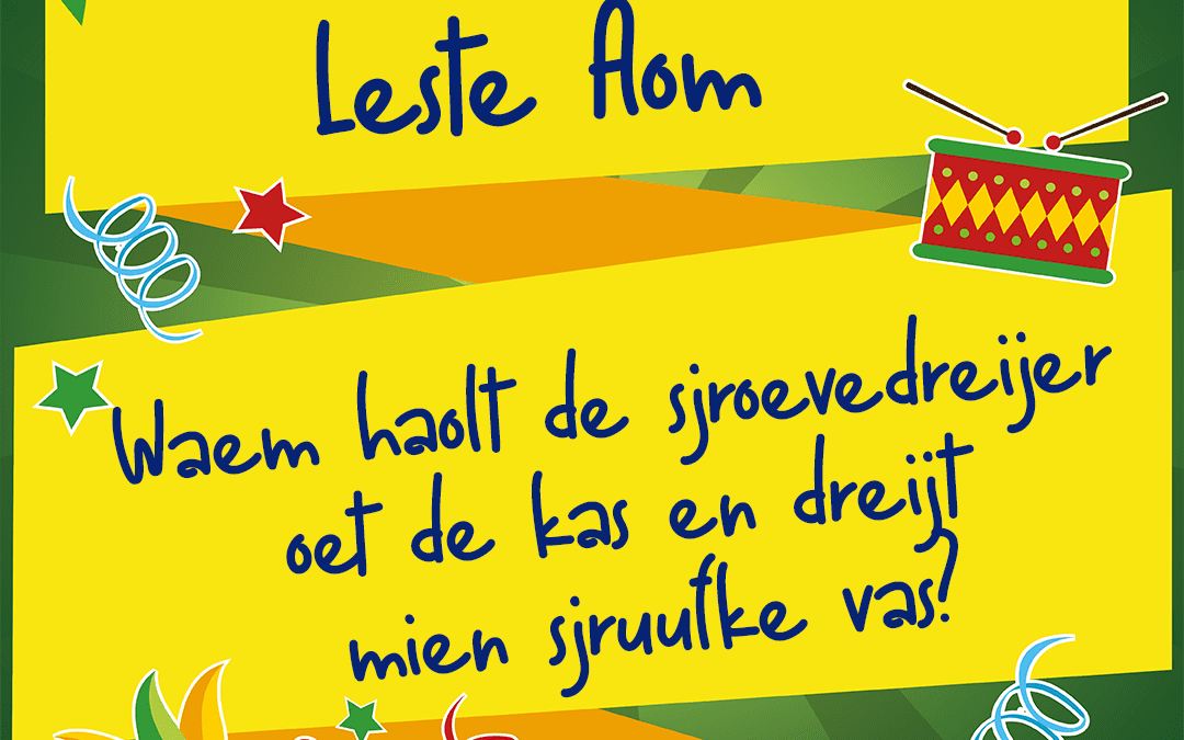 Waem haolt de sjroevedreijer oet de kas en dreijt mien sjruufke vas?