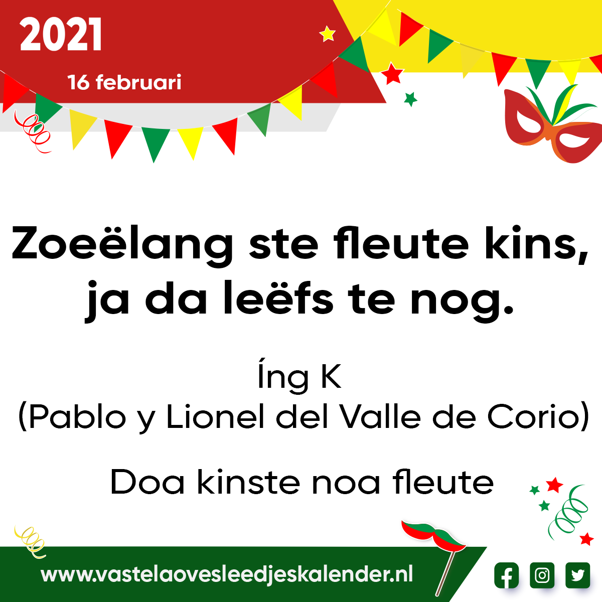 Zoeëlang ste fleute kins – ja da leëfs te nog