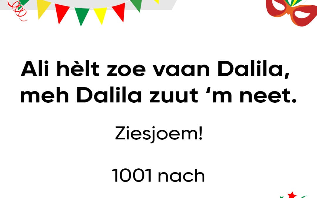Ali hèlt zoe vaan Dalila, meh Dalila zuut ‘m neet.