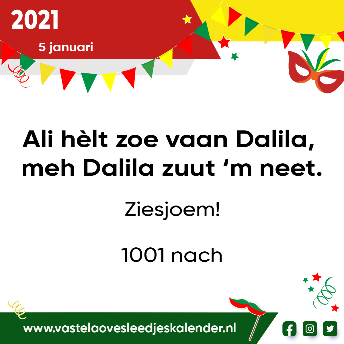 Ali hèlt zoe vaan Dalila, meh Dalila zuut ‘m neet.