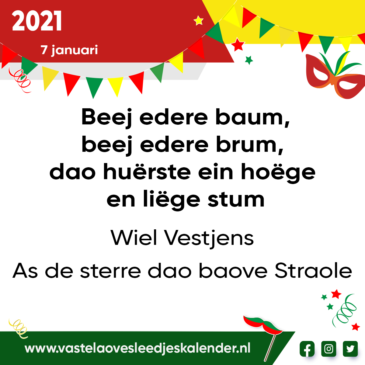 Beej edere baum, beej edere brum, dao huërste ein hoëge en liëge stum