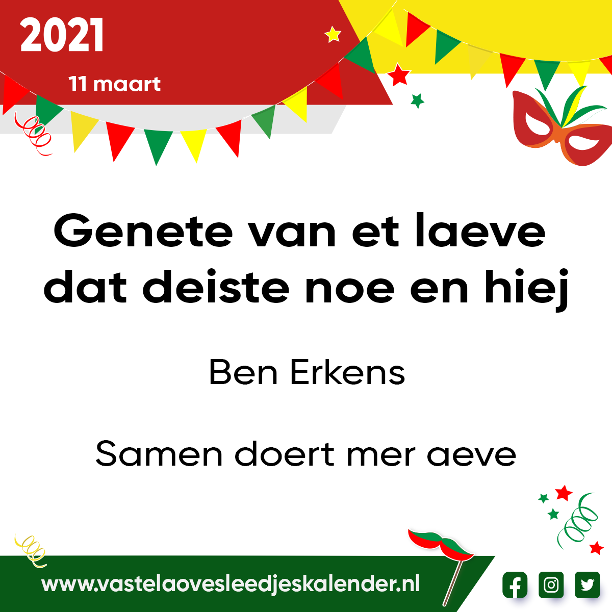 Genete van et laeve – dat deiste noe en hiej