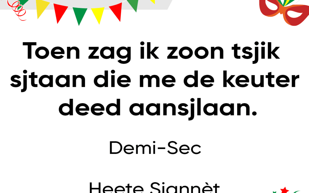 Toen zag ik zoon tsjik sjtaan, die me de keuter deed aansjlaan