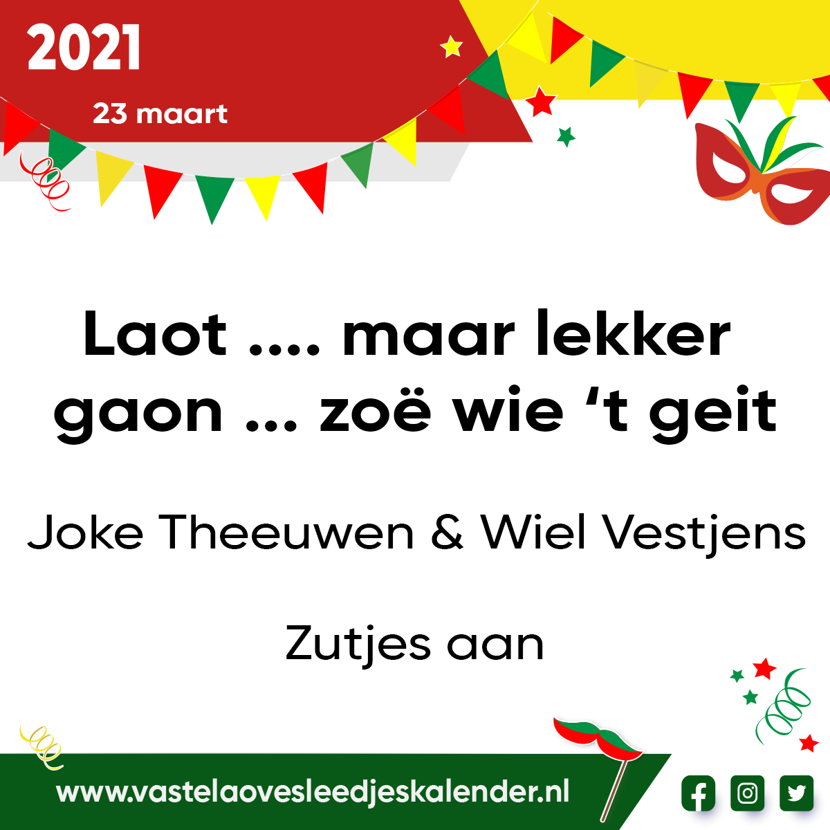 Laot… maar lekker gaon… zoÃ« wie ’t geit