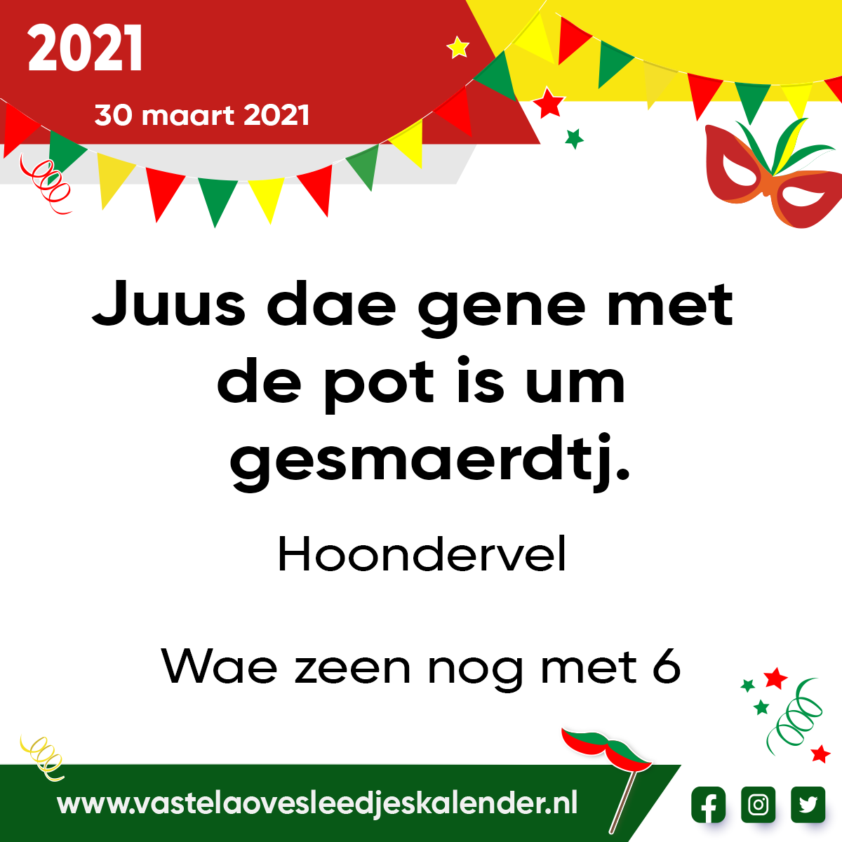 Juus dae gene met de pot is um gesmaerdtj.