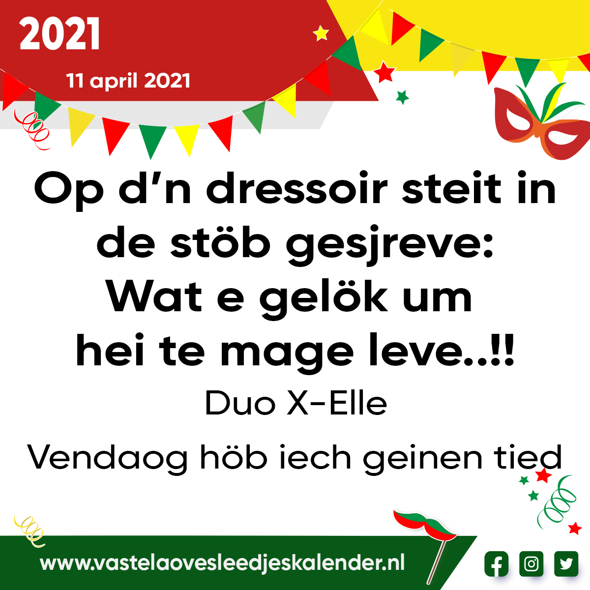 Op dâ€™n dressoir steit in de stÃ¶b gesjreve: Wat e gelÃ¶k um hei te mage leve..!!