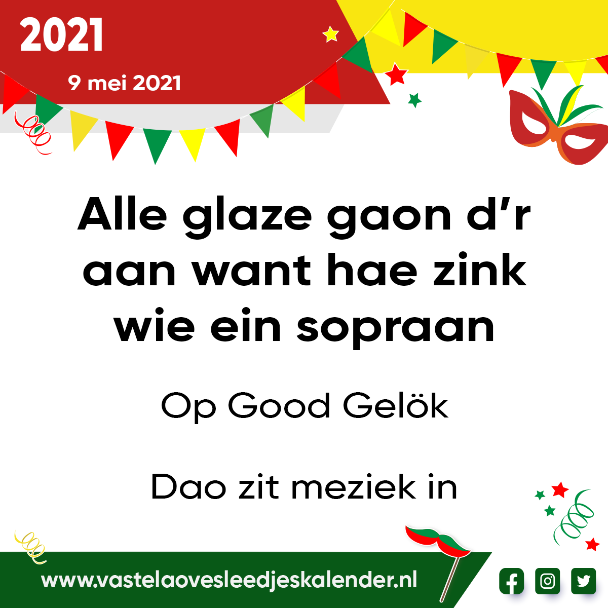 Alle glaze gaon dâ€™r aan want hae zink wie ein sopraan