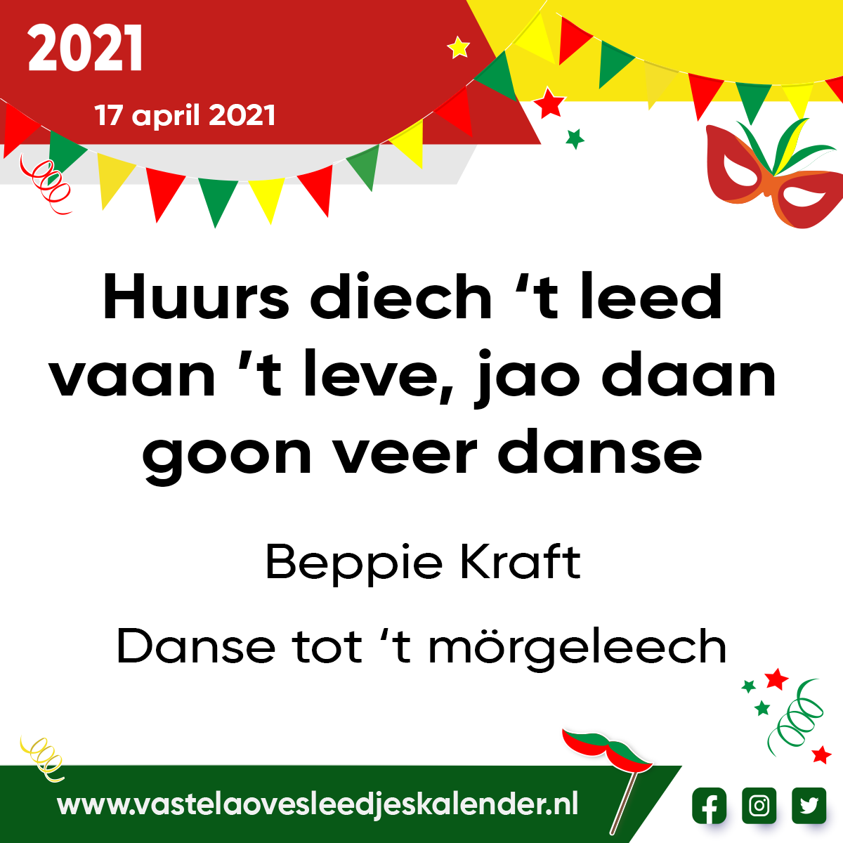 Huurs diech ’t leed vaan ’t leve, jao, daan goon veer danse