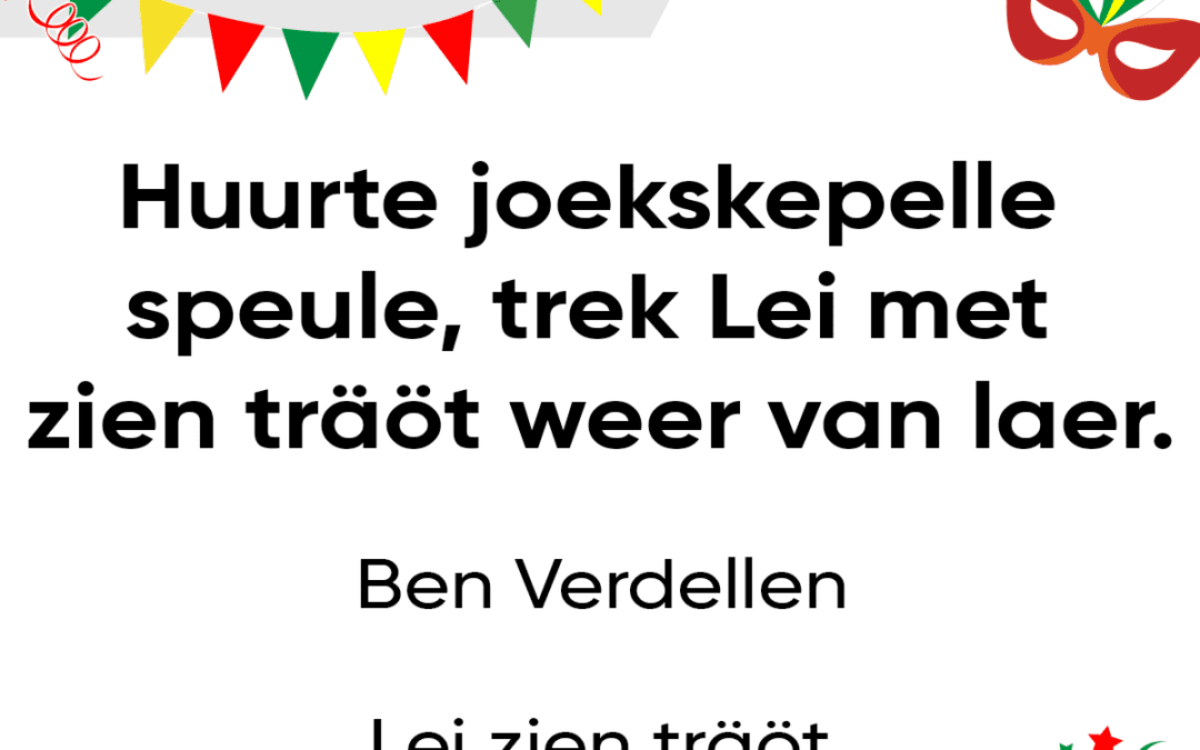 Huurte joekskepelle speule, trek Lei met zien trÃ¤Ã¶t weer van laer.