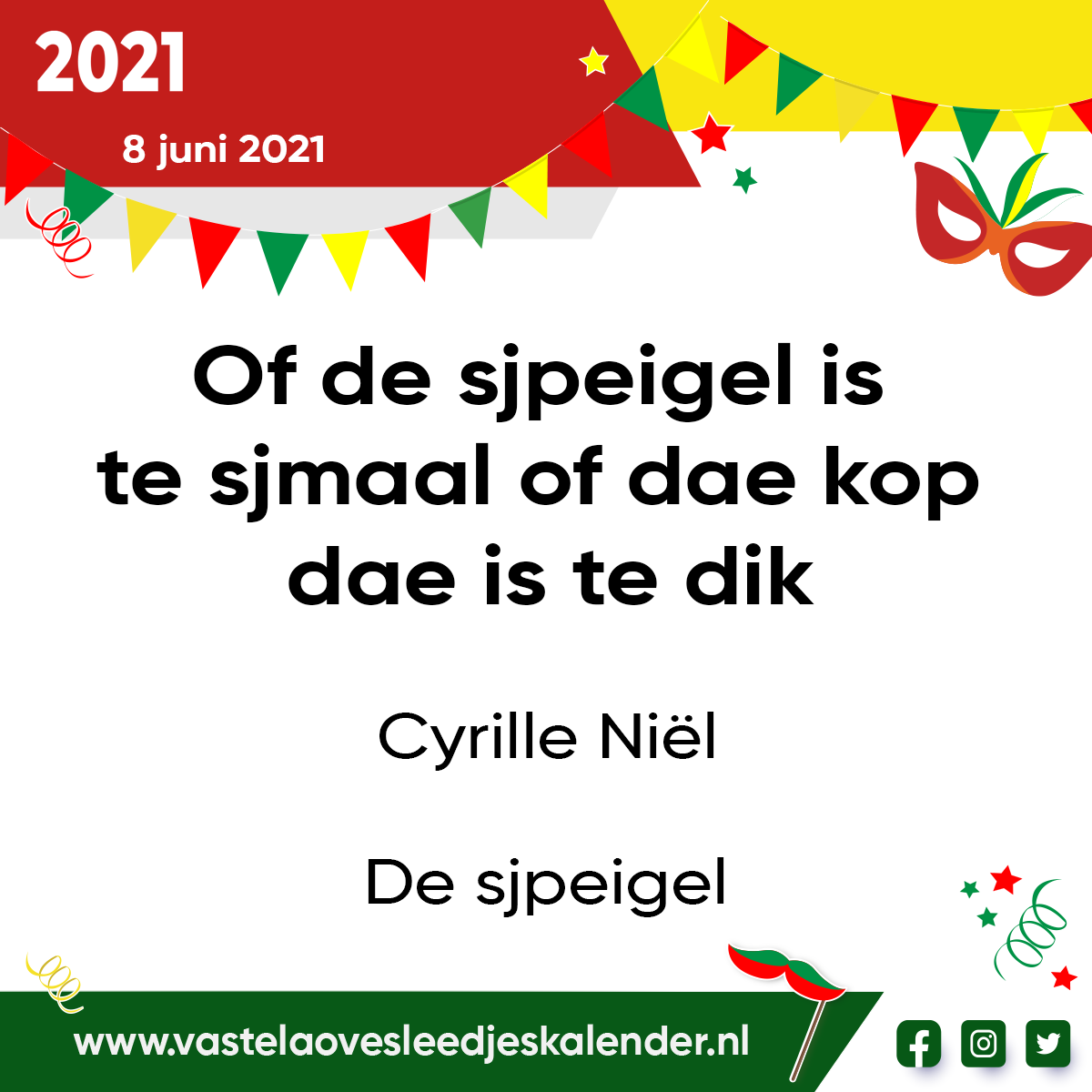 Of de sjpeigel is te sjmaal of dae kop dae is te dik