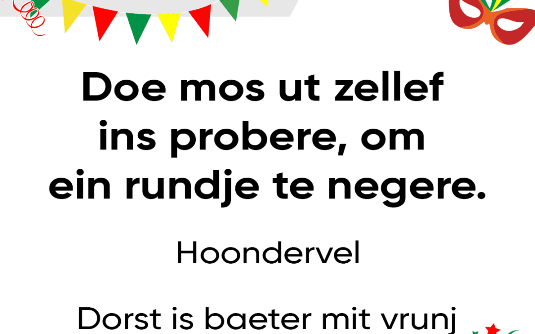 Doe mos ut zellef ins probere om ein rundje te negere.