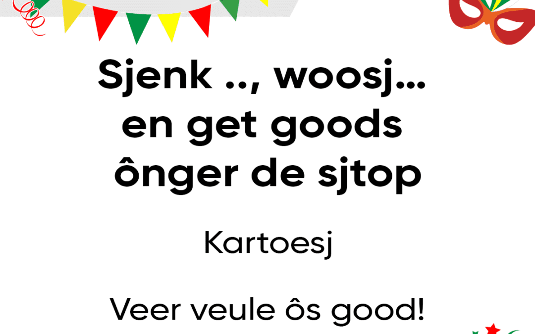 Sjenk .., woosj… en get goods ônger de sjtop