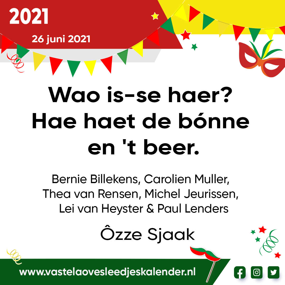 Wao is-se haer? Hae haet de bónne en ’t beer.