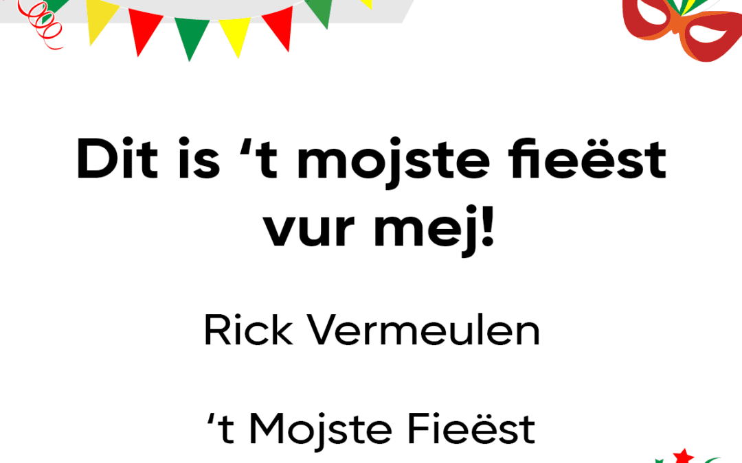 Dit is ’t mojste fieÃ«st vur mej!