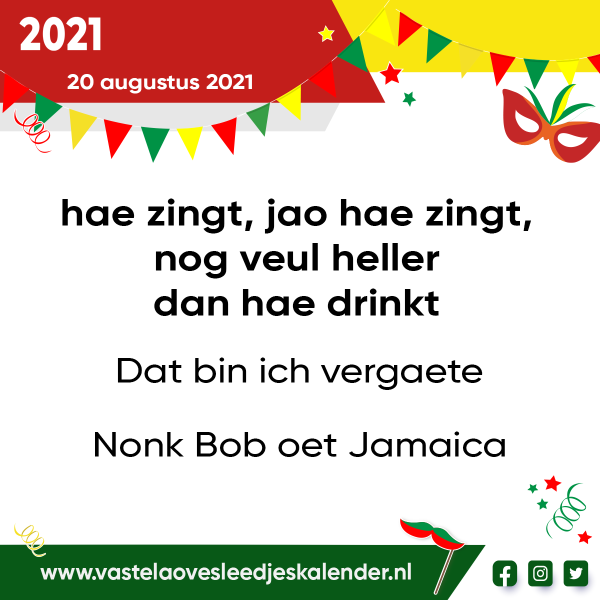 Hae zingt, jao hae zingt, nog veul heller dan hae drinkt