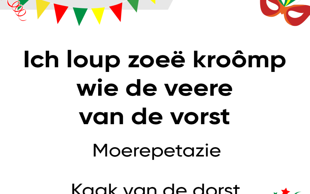 Ich loup zoeÃ« kroÃ´mp wie de veere van de vorst