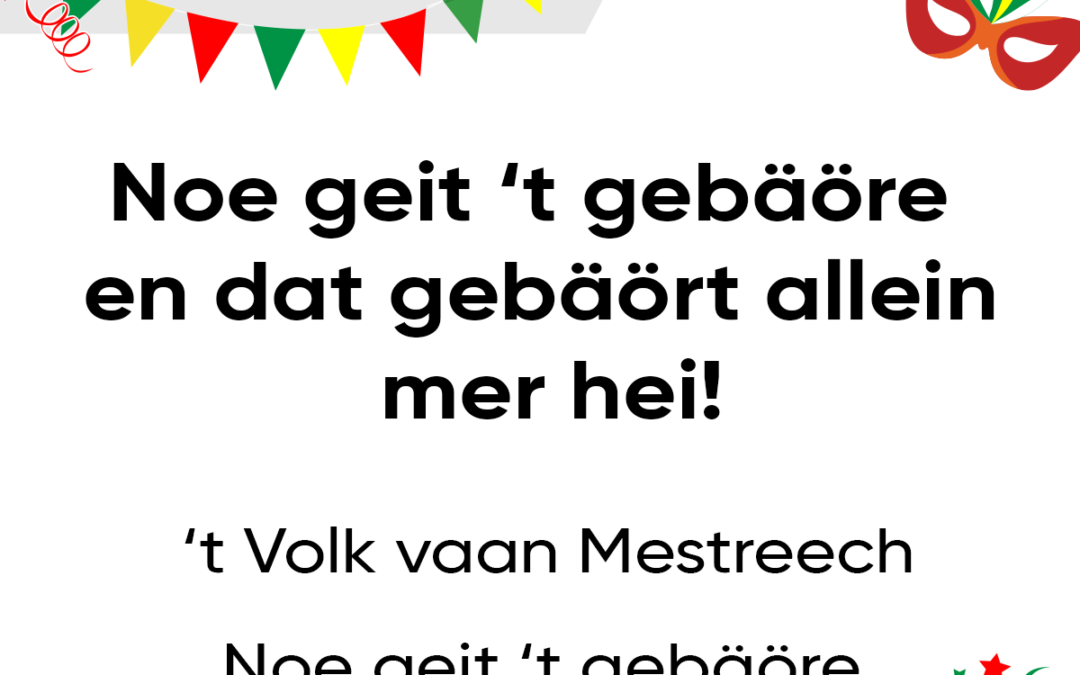 Noe geit ’t gebÃ¤Ã¶re en dat gebÃ¤Ã¶rt allein mer hei!