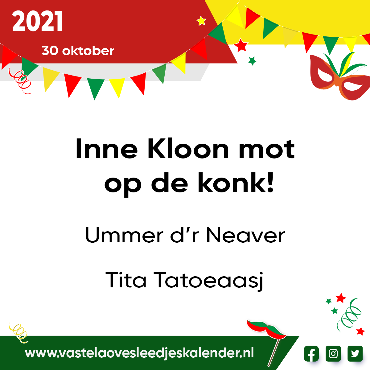 Inne Kloon mot op de konk!