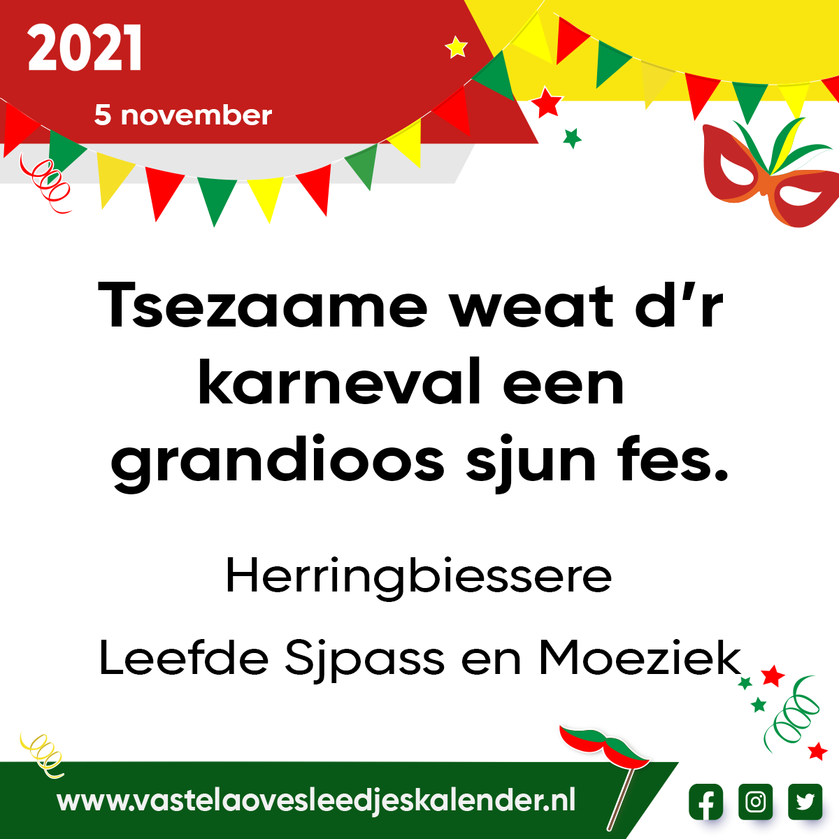 Tsezaame weat d’r karneval een grandioos sjun fes.