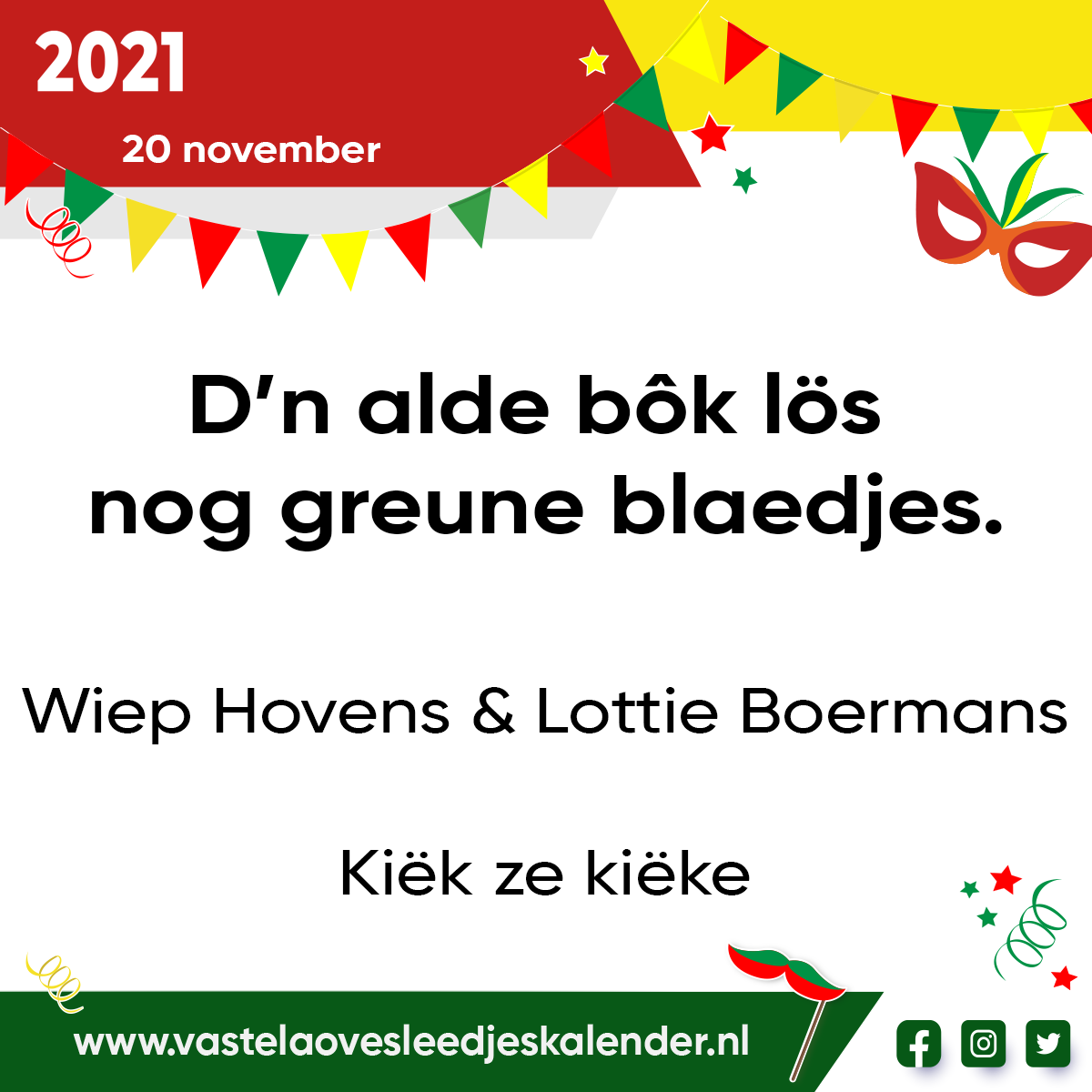 D’n alde bÃ´k lÃ¶s nog greune blaedjes.