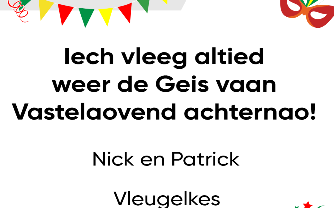 Iech vleeg altied weer de Geis vaan Vastelaovend achternao!