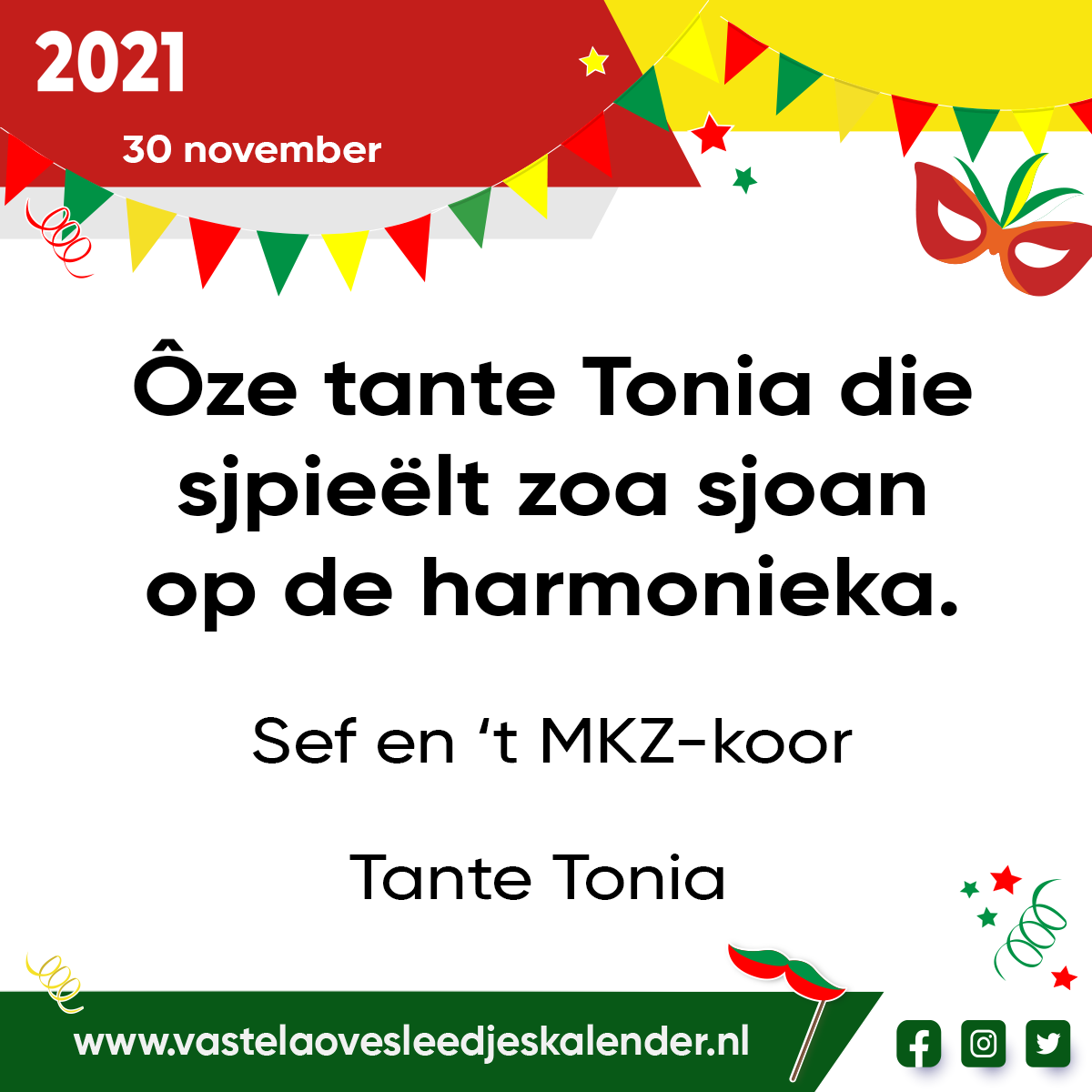 Ã”ze tante Tonia die sjpieÃ«lt zoa sjoan op de harmonieka.