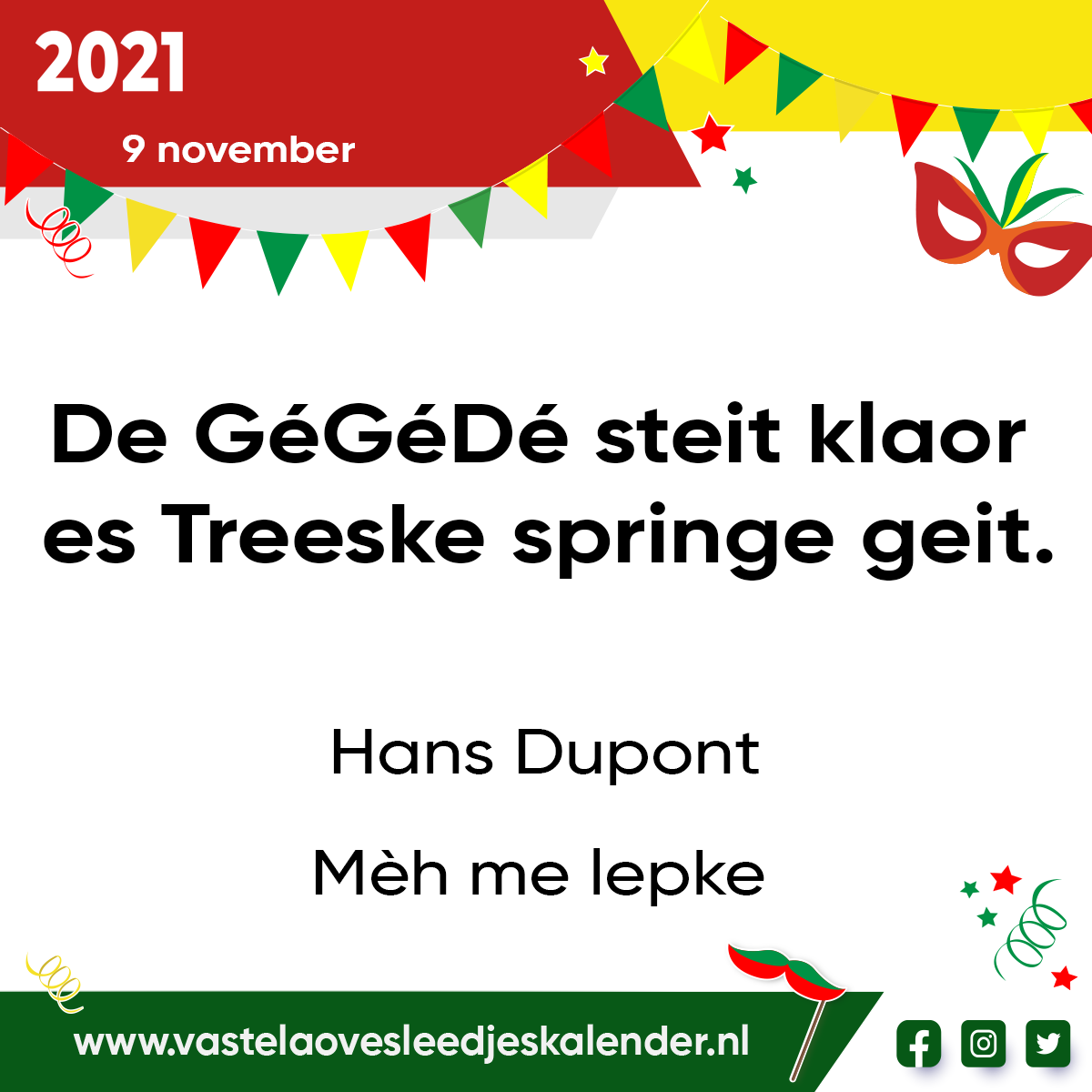 De GÃ©GÃ©DÃ© steit klaor es Treeske springe geit.