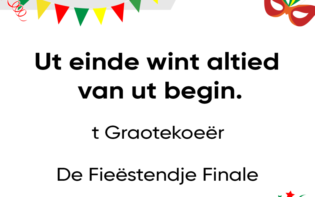 Ut einde wint altied van ut begin.
