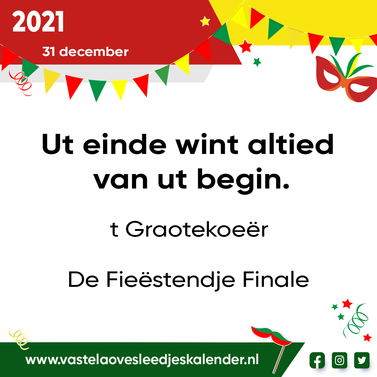 Ut einde wint altied van ut begin.