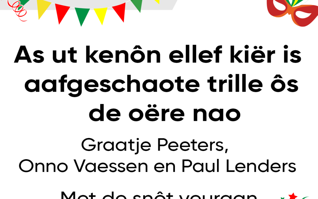 As ut kenôn ellef kiër is aafgeschaote trille ôs de oëre nao