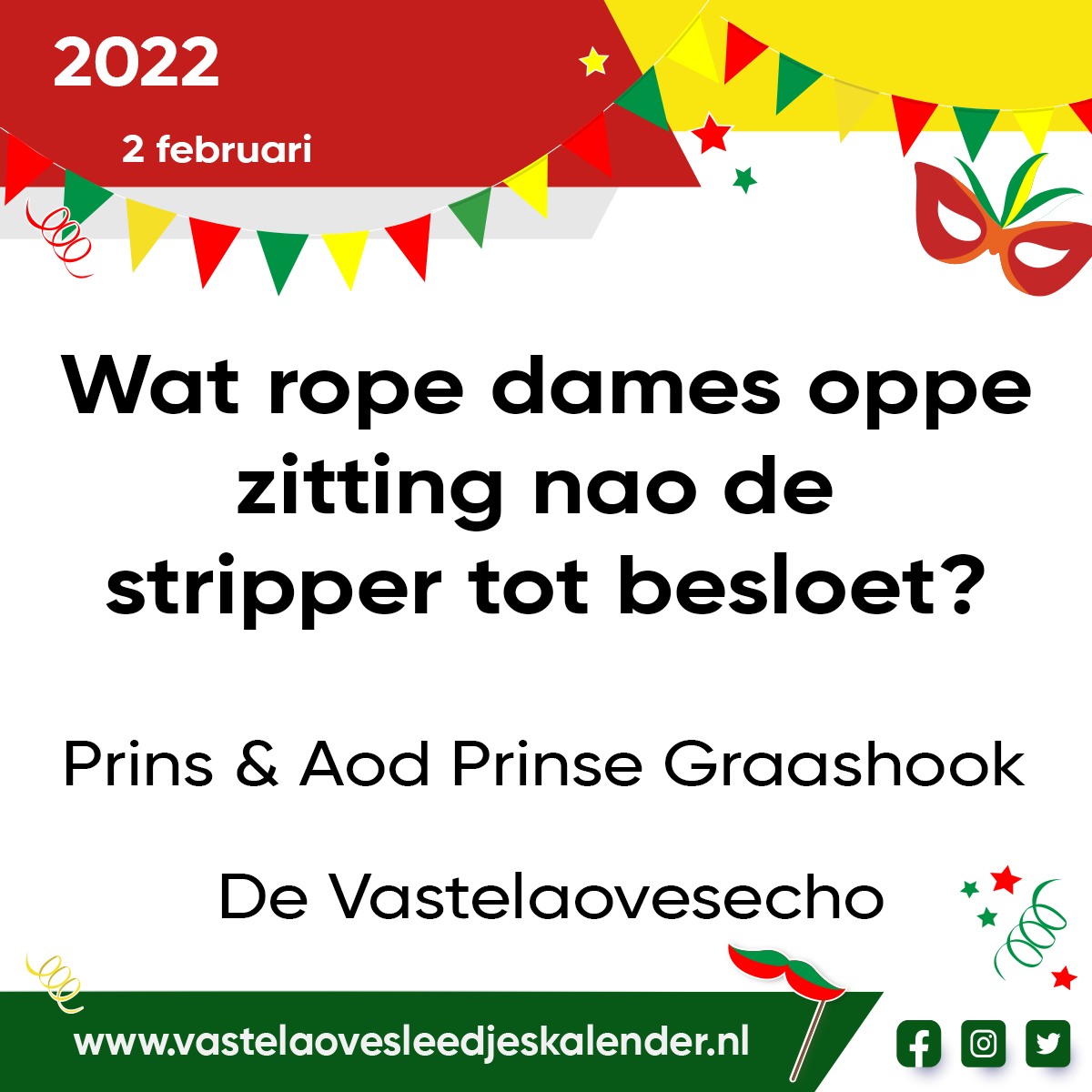 Wat rope dames oppe zitting nao de stripper tot besloet?