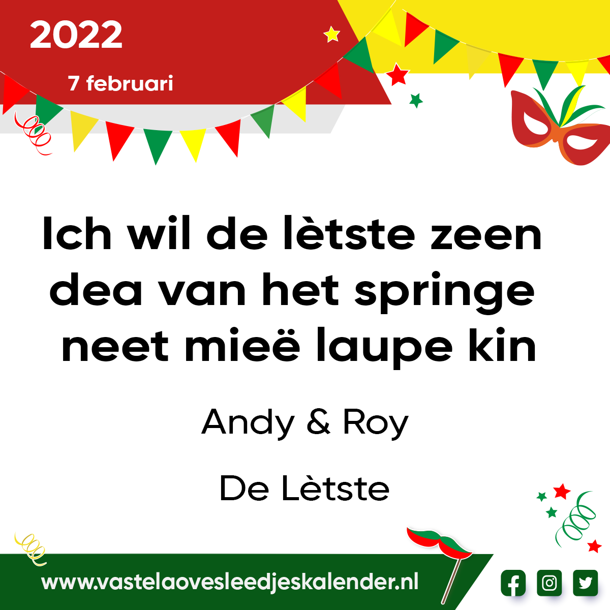 Ich wil de lètste zeen dea van het springe neet mieë laupe kin