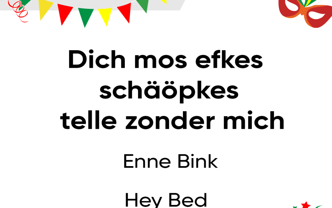 Dich mos efkes schäöpkes telle zonder mich