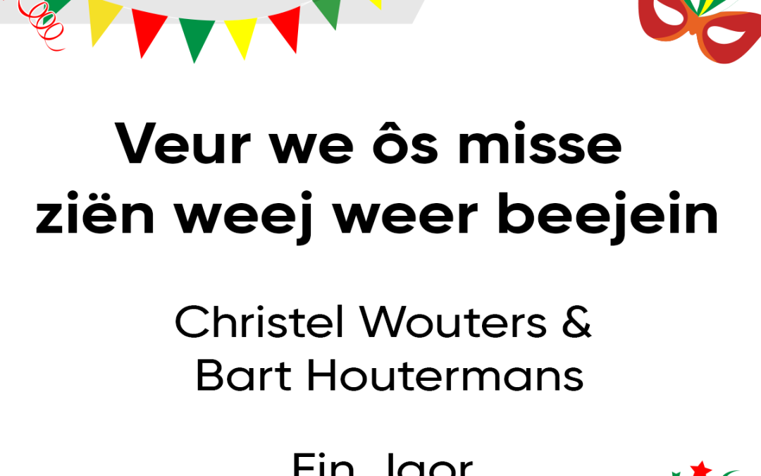 Veur we ôs misse ziën weej weer beejein