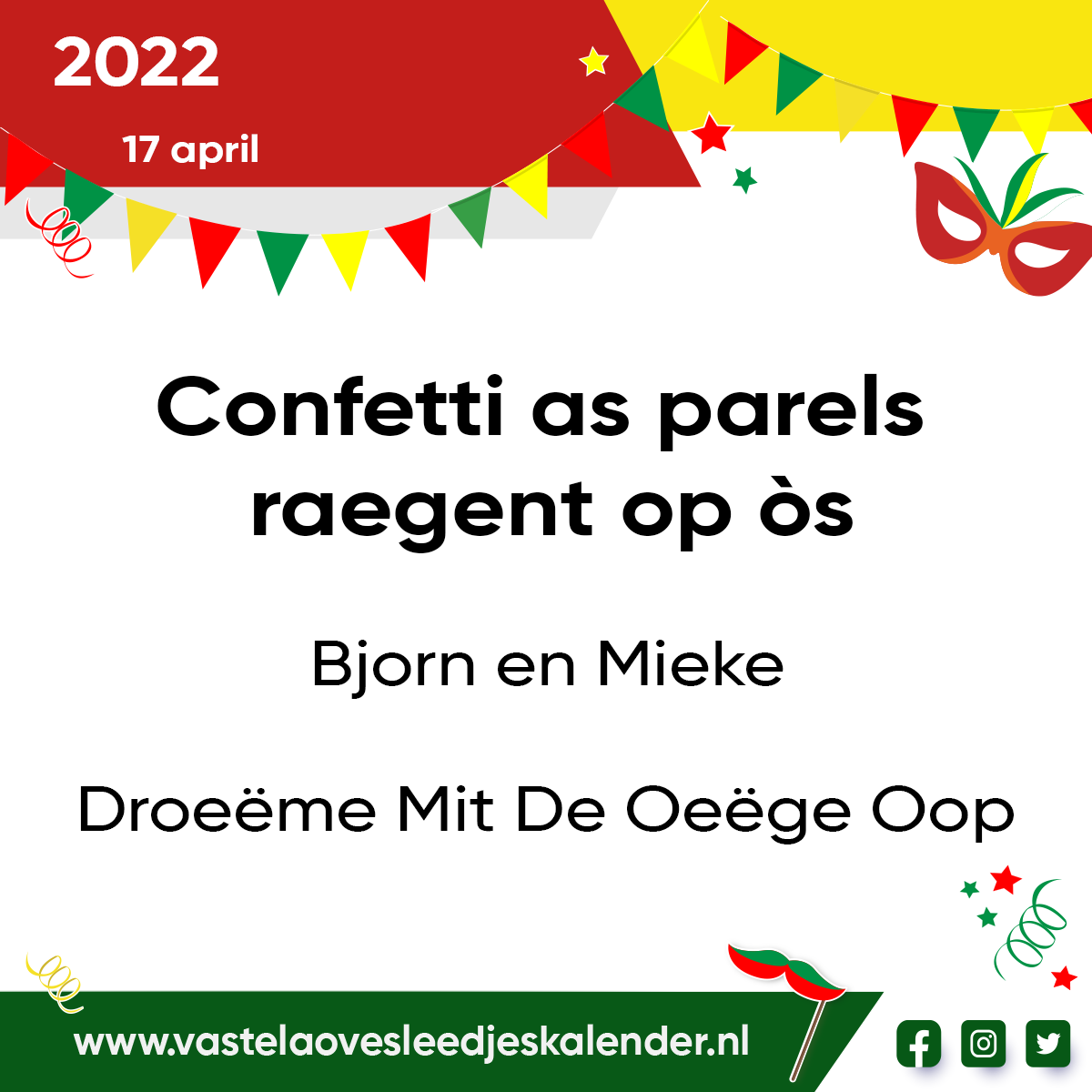 Confetti as parels raegent op òs