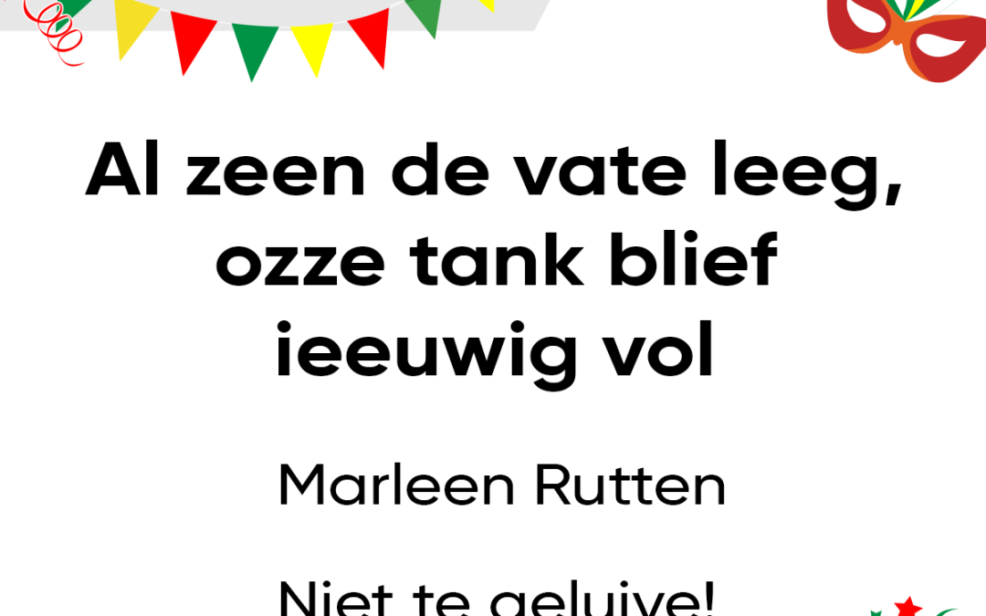 Al zeen de vate leeg, ozze tank blief ieeuwig vol