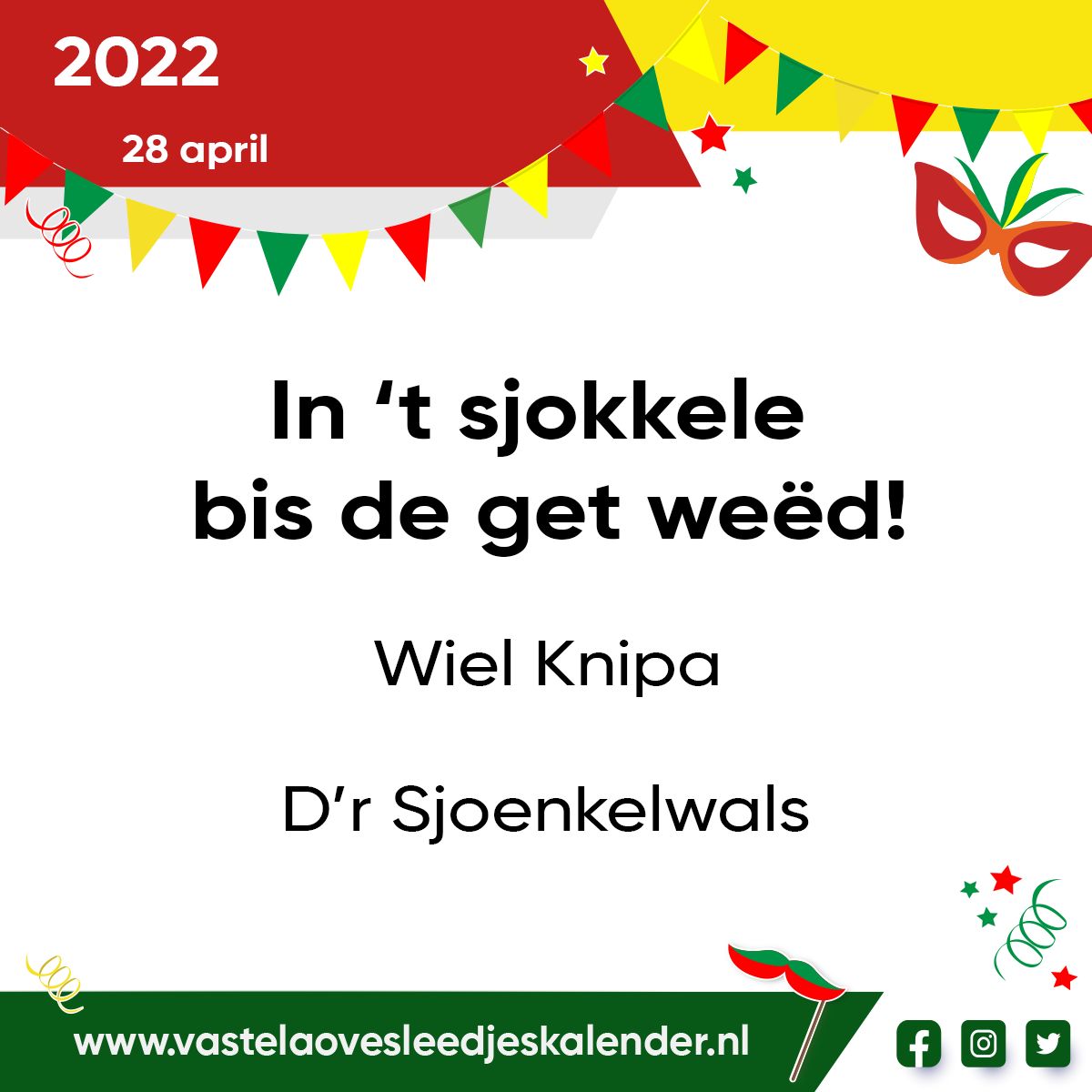 In ’t sjokkele bis de get weëd!