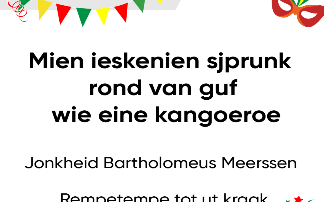 Mien ieskenien sjprunk rond van guf, wie eine kangoeroe