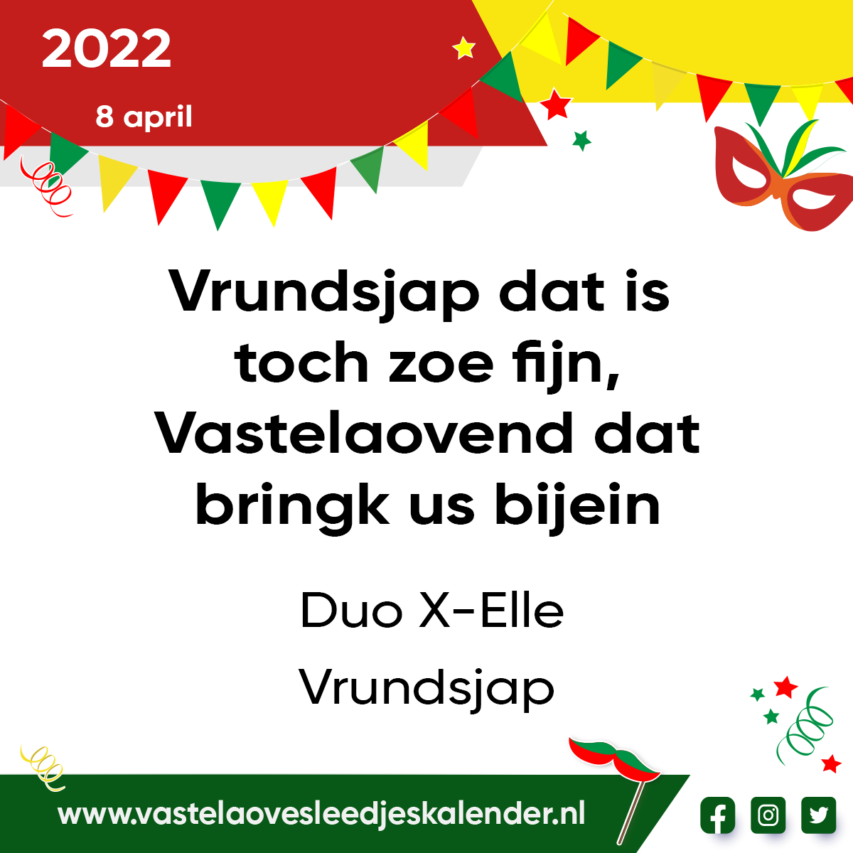 Vrundsjap dat is toch zoe fijn, Vastelaovend dat bringk us bijein