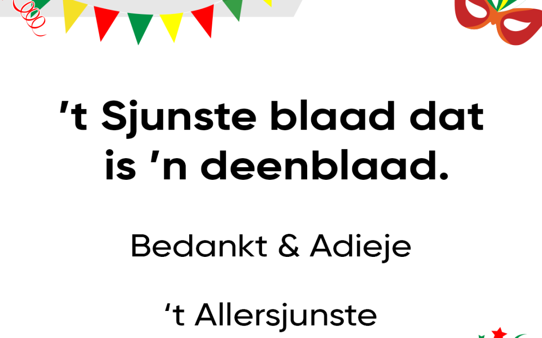 ’t Sjunste blaad dat is ’n deenblaad.