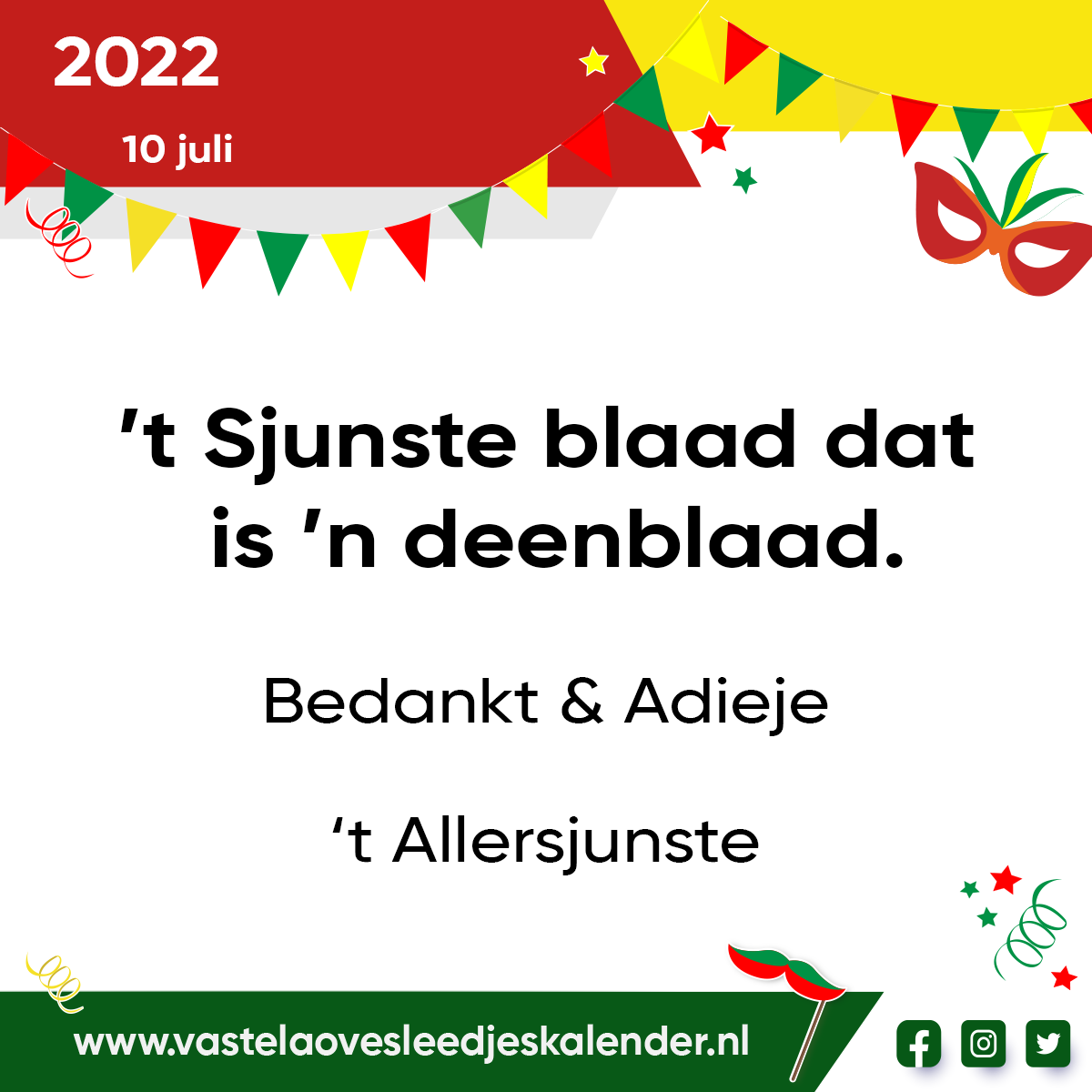 ’t Sjunste blaad dat is ’n deenblaad.