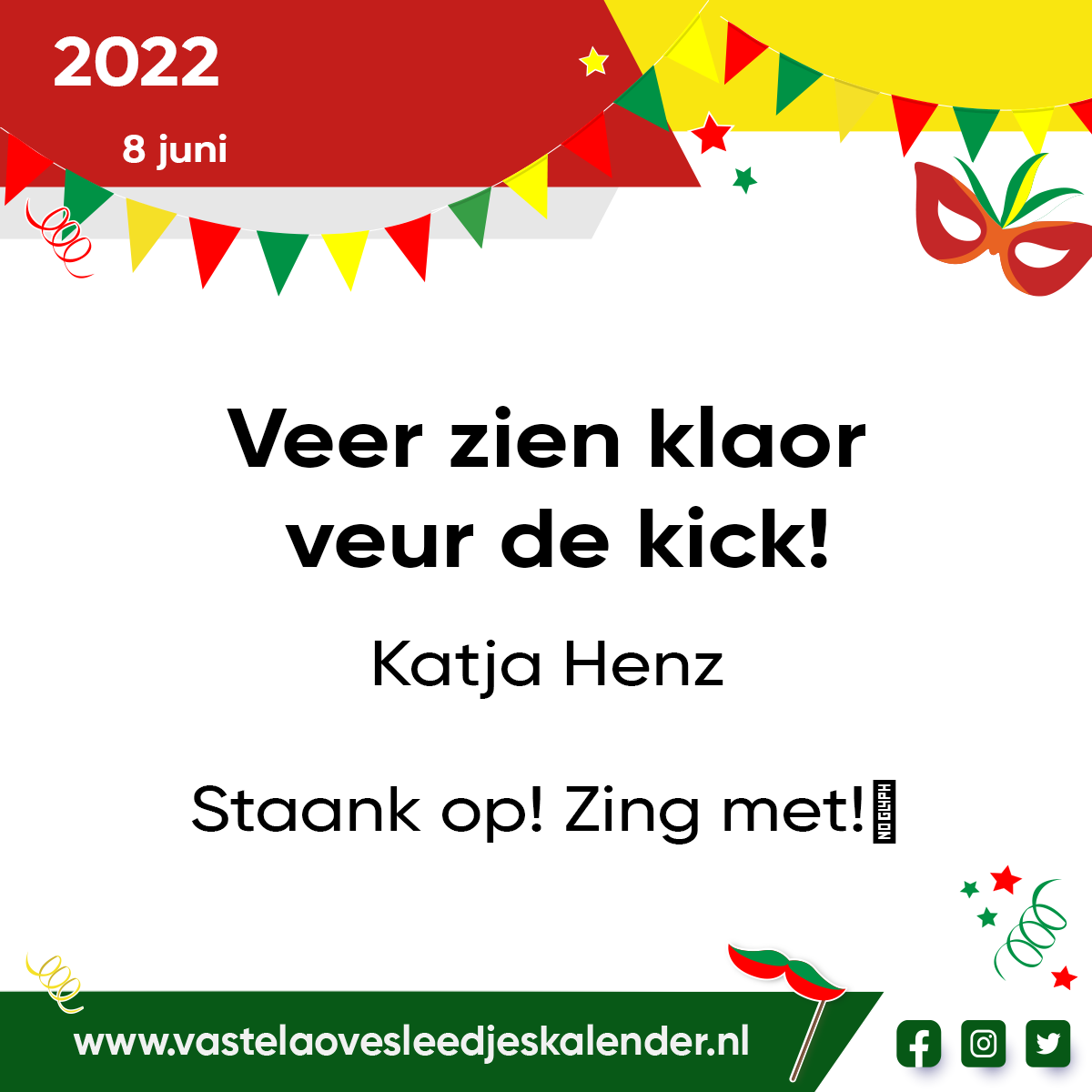 Veer zien klaor veur de kick!