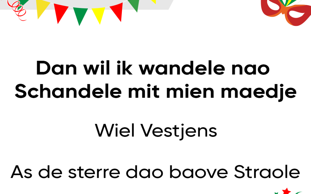 Dan wil ik wandele nao Schandele mit mien maedje