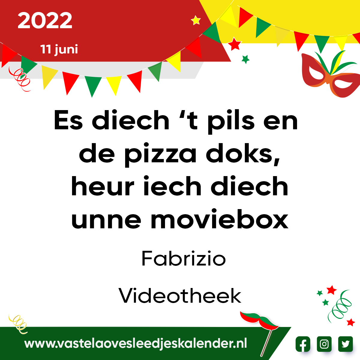 Es diech ’t pils en de pizza doks, heur iech diech unne moviebox