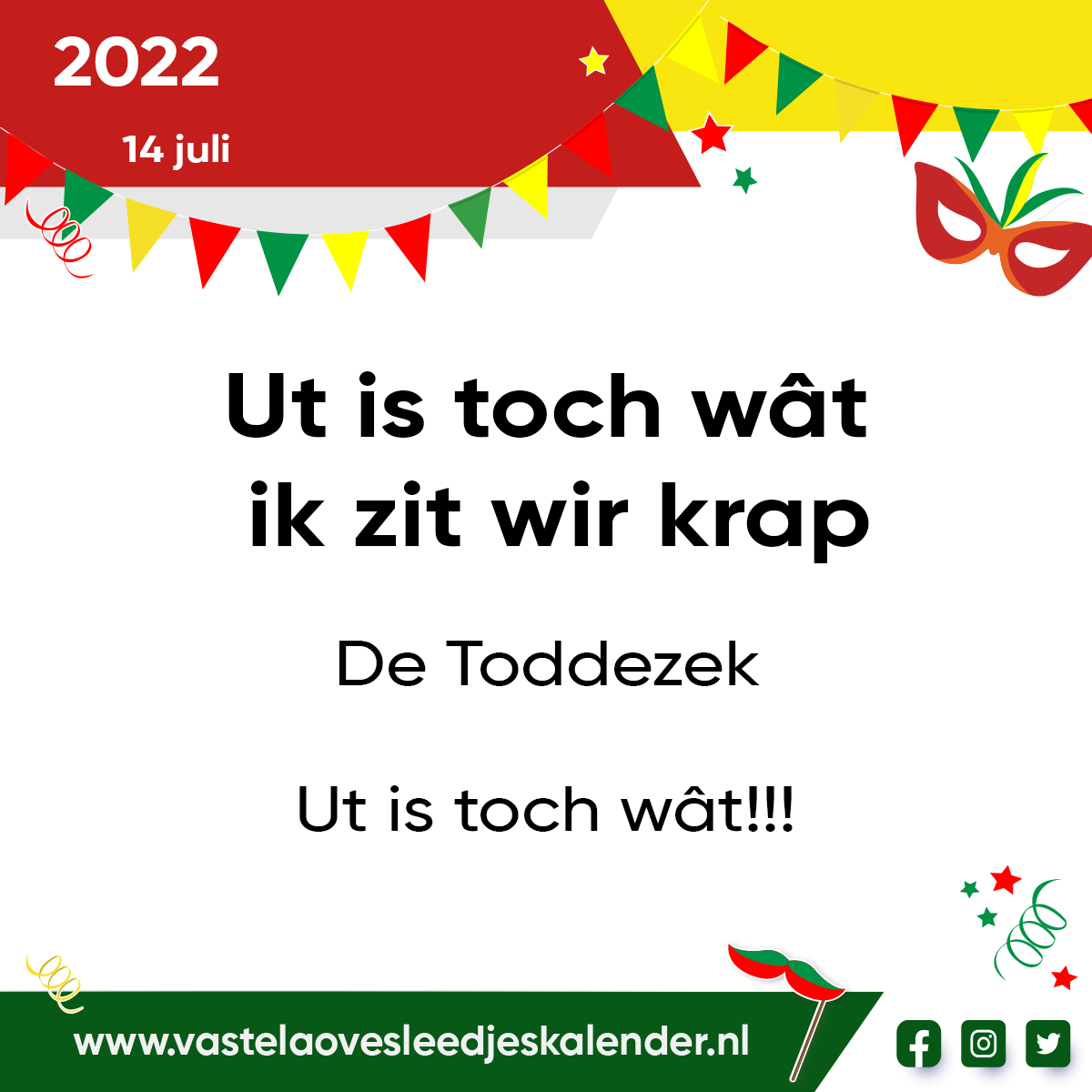 Ut is toch wât, ik zit wir krap