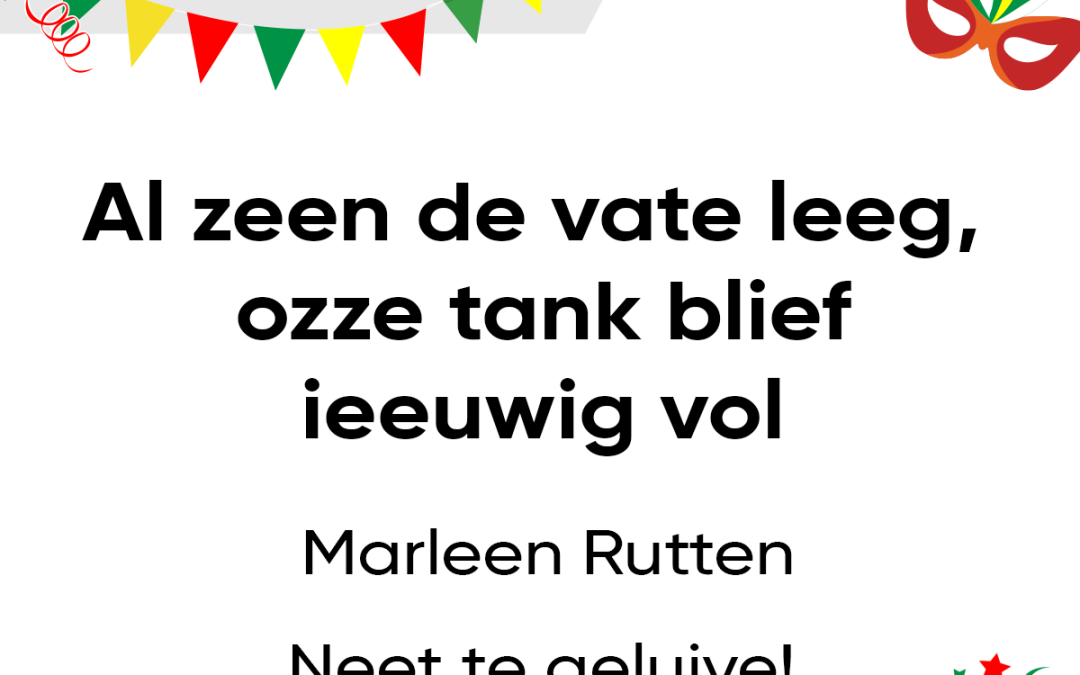 Al zeen de vate leeg, ozze tank blief ieeuwig vol