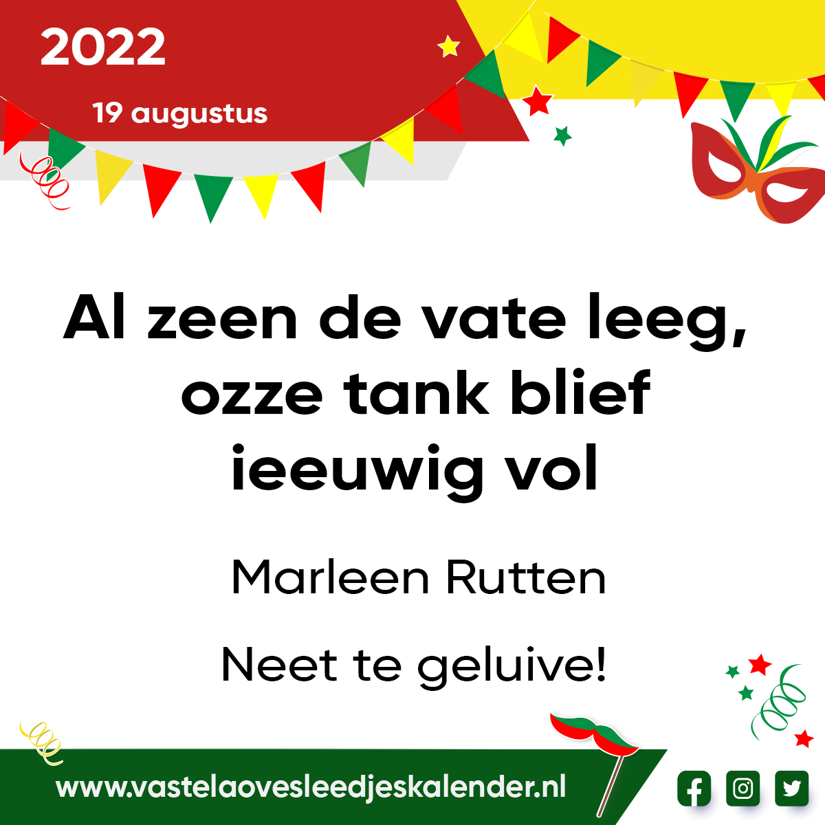 Al zeen de vate leeg, ozze tank blief ieeuwig vol