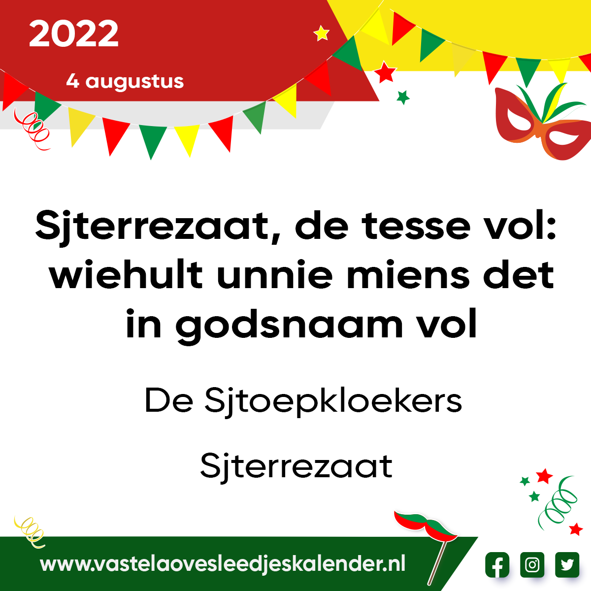 Sjterrezaat, de tesse vol: wiehult unnie miens det in godsnaam vol