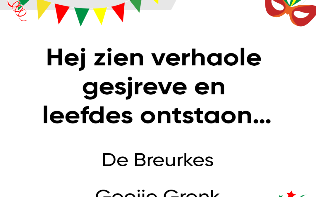 Hej zien verhaole gesjreve en leefdes ontstaon!